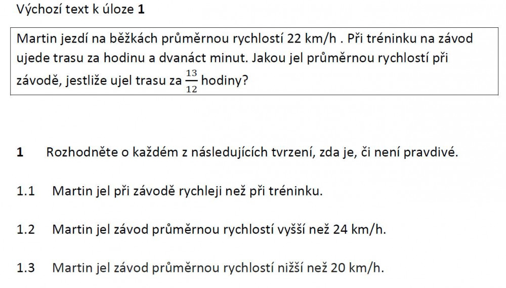 zadání přijímacích zkoušek z matematiky - závislosti